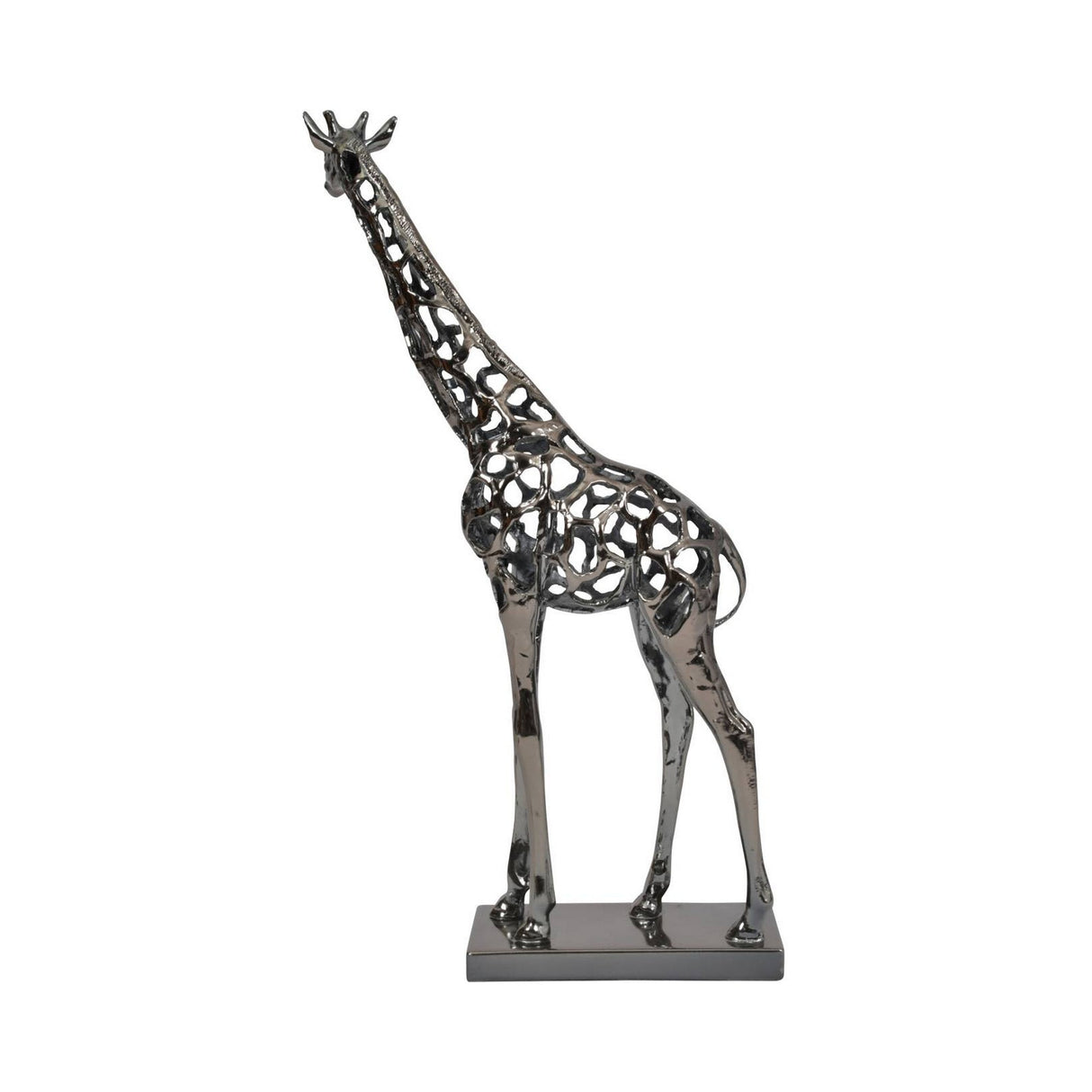 Courtney Black Nickel Hollow Giraffe Figurine - 70cm
