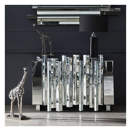 Courtney Black Nickel Hollow Giraffe Figurine - 70cm