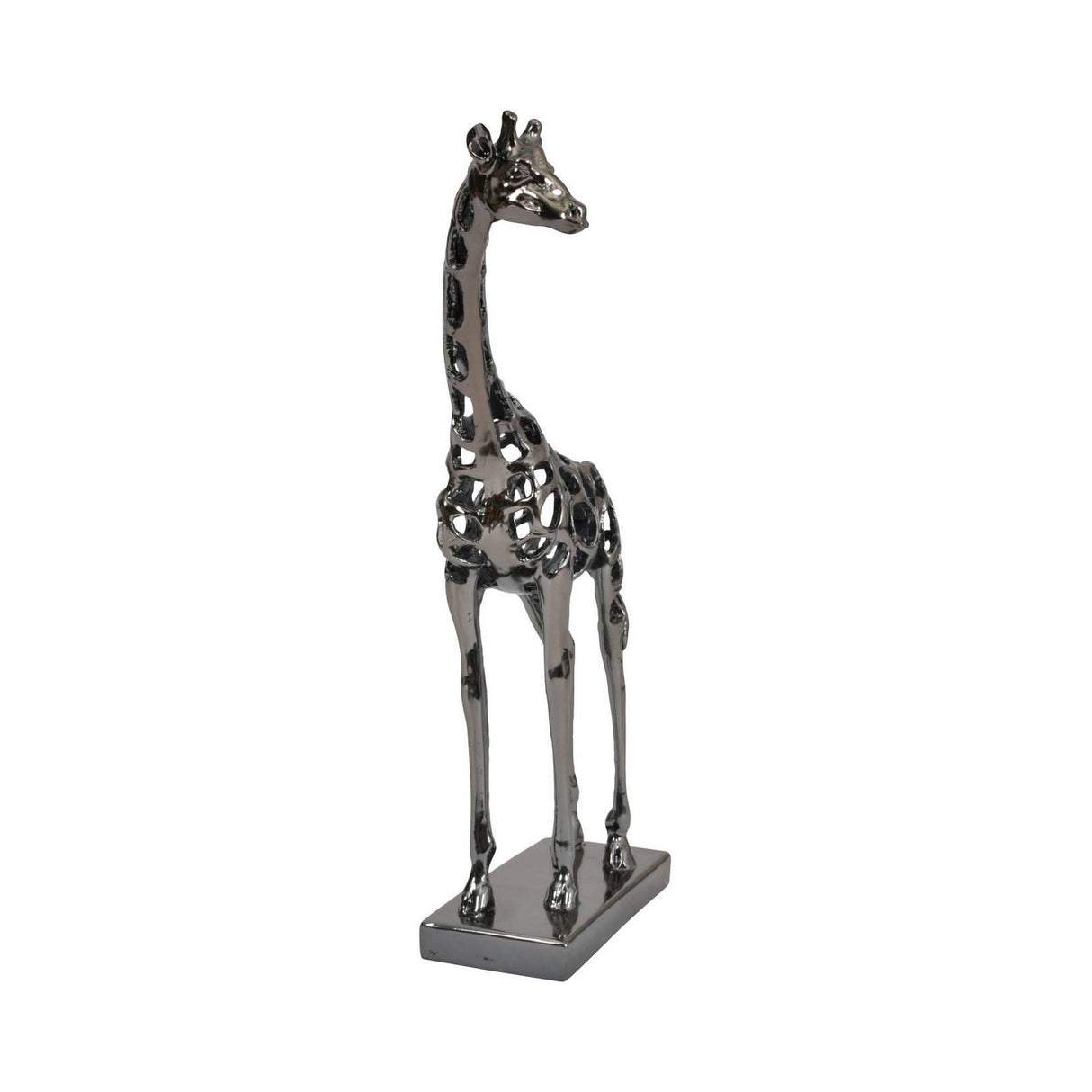 Courtney Black Nickel Hollow Giraffe Figurine - 50cm