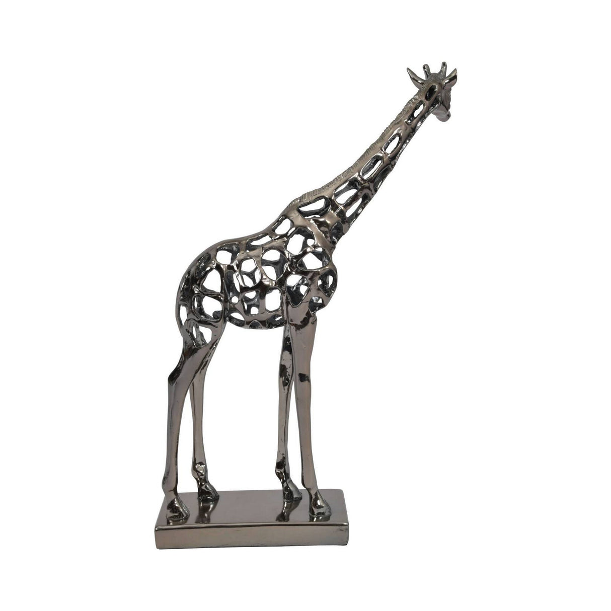 Courtney Black Nickel Hollow Giraffe Figurine - 50cm
