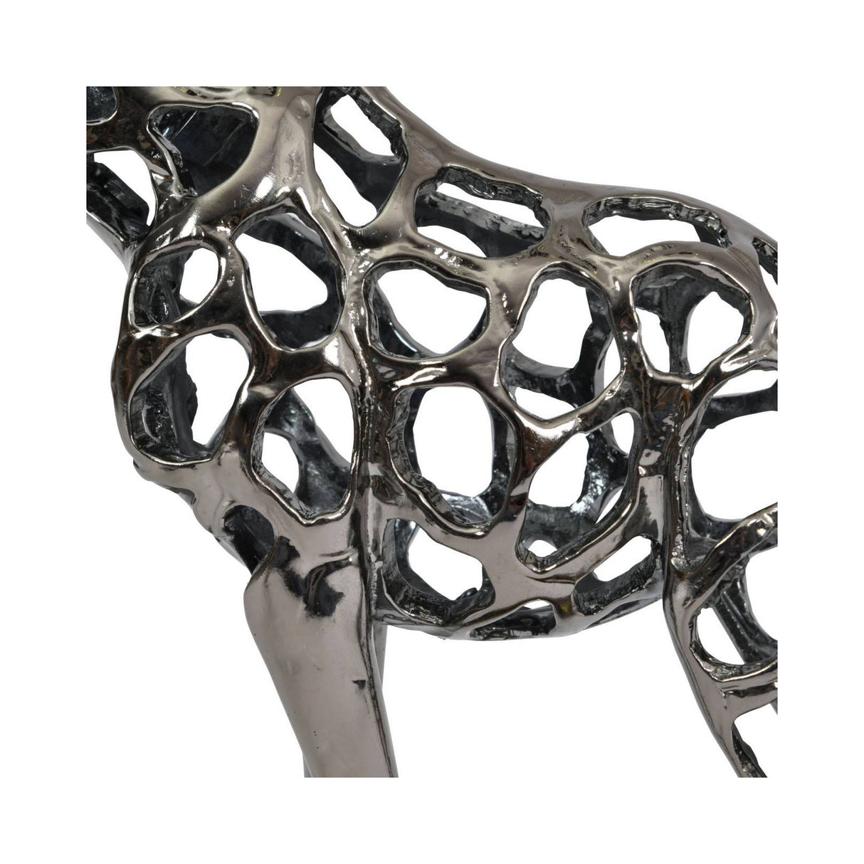 Courtney Black Nickel Hollow Giraffe Figurine - 50cm
