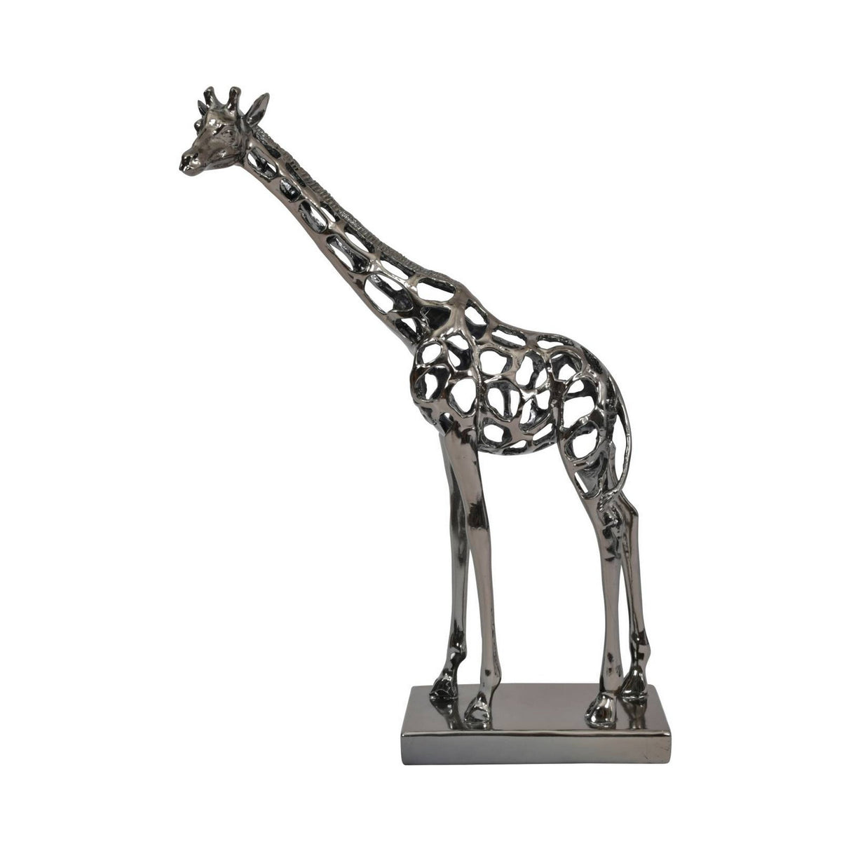 Courtney Black Nickel Hollow Giraffe Figurine - 50cm