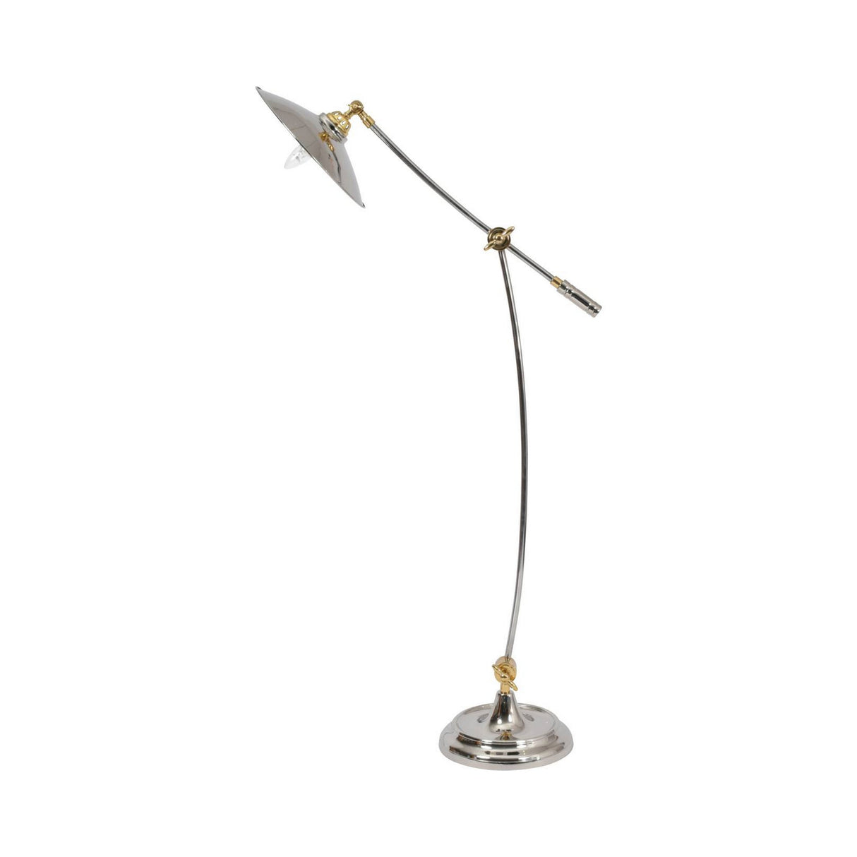 Haku Adjustable Floor Lamp - Silver & Brass