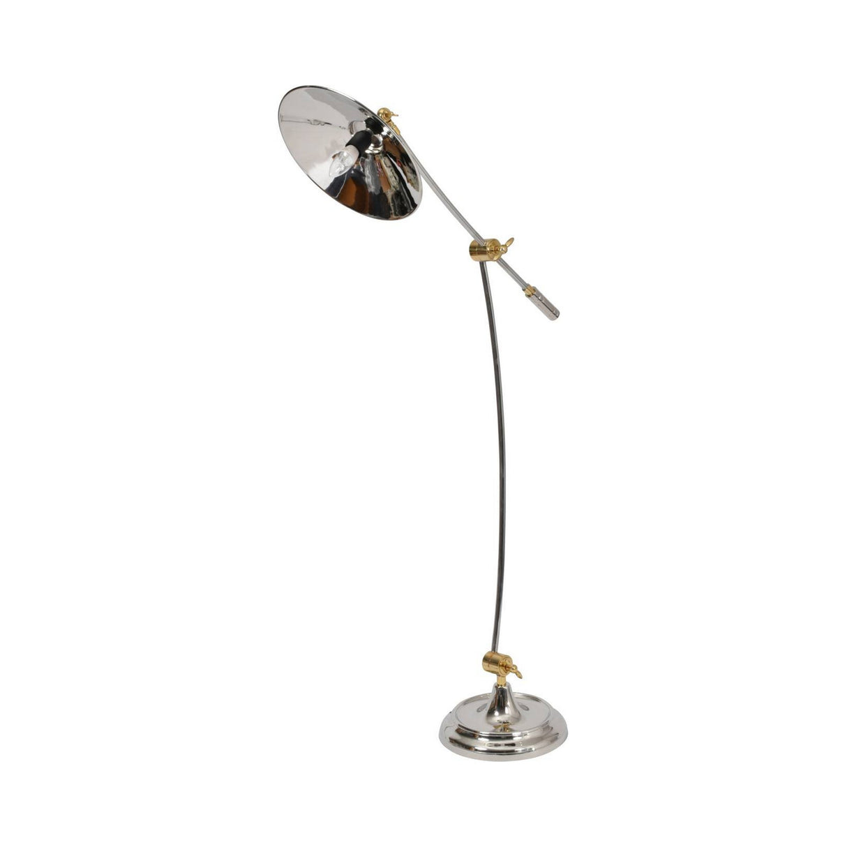 Haku Adjustable Floor Lamp - Silver & Brass