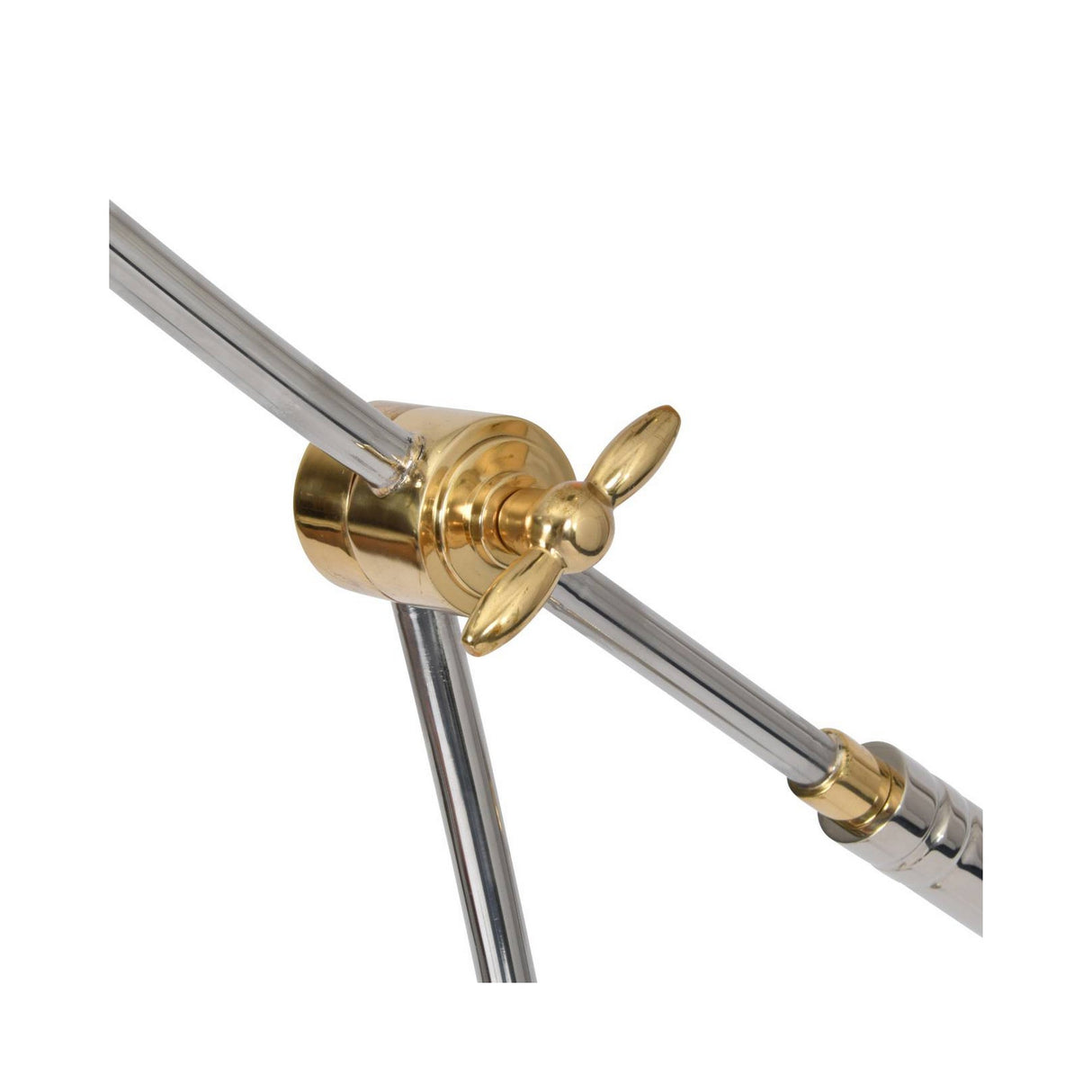 Haku Adjustable Floor Lamp - Silver & Brass