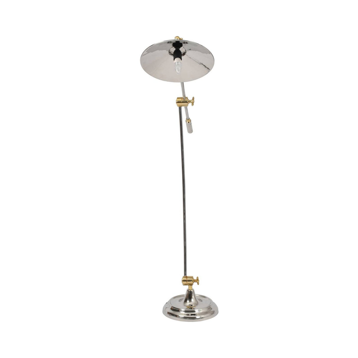Haku Adjustable Floor Lamp - Silver & Brass