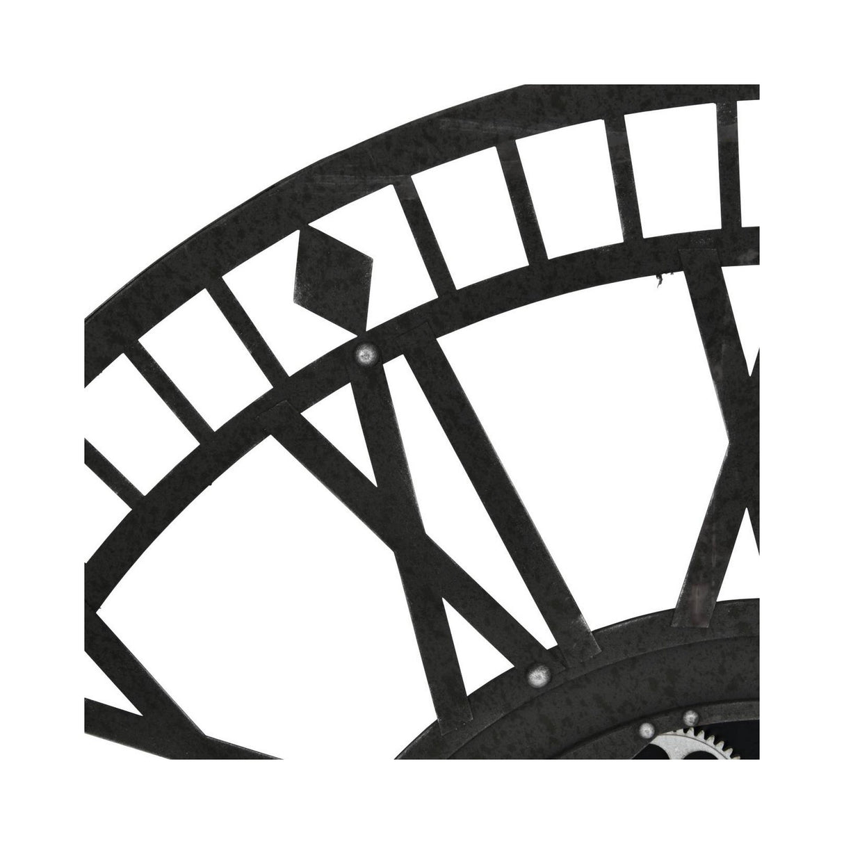 Gibbons Skeleton Wall Clock With Moving Cogs - Black & Grey