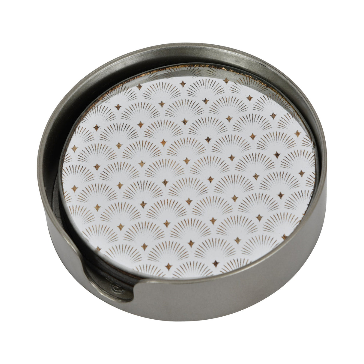 Deco scallop Set of 4 Coasters - Antique Gold