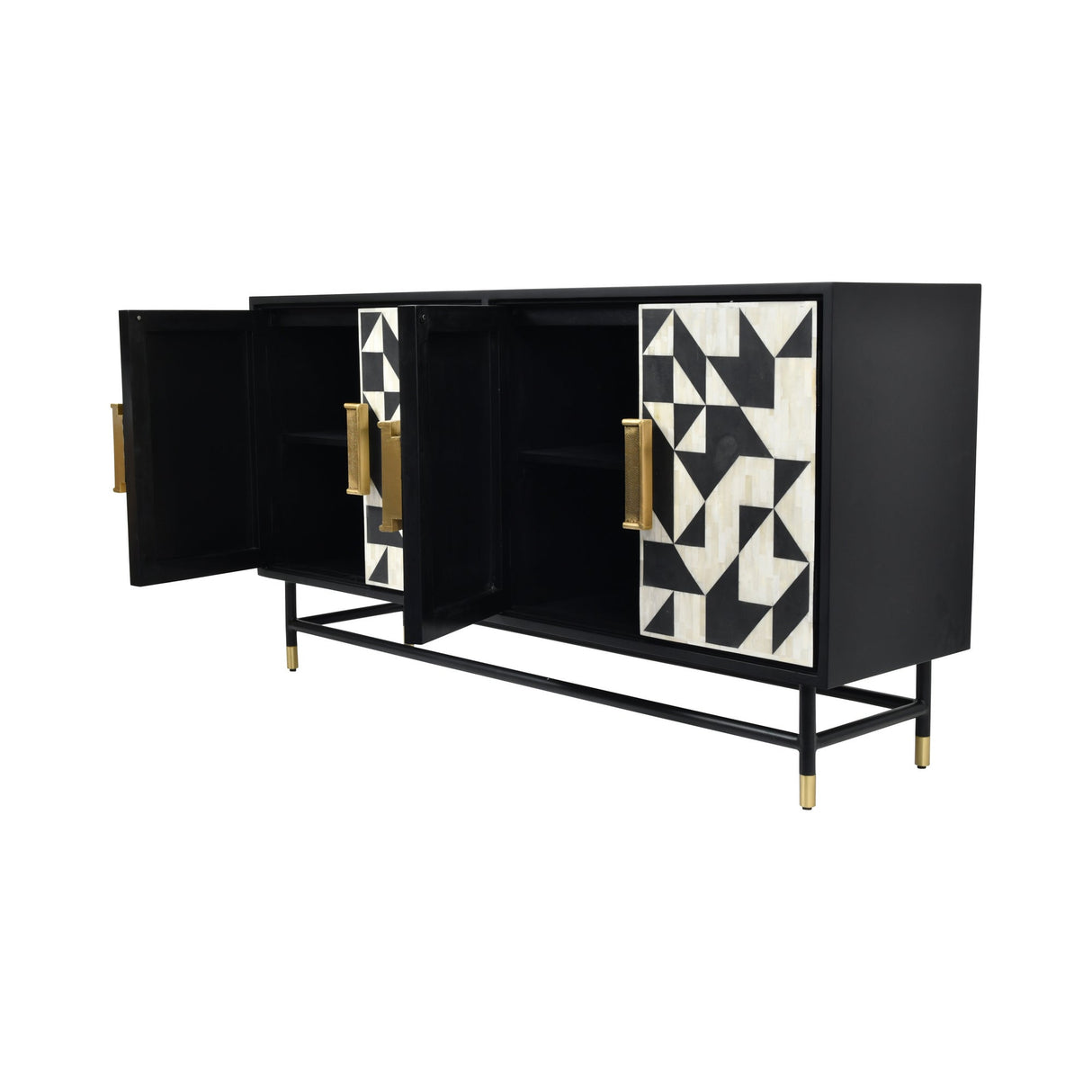 Wolseley 4-Door Buffet Sideboard - Black & Ivory