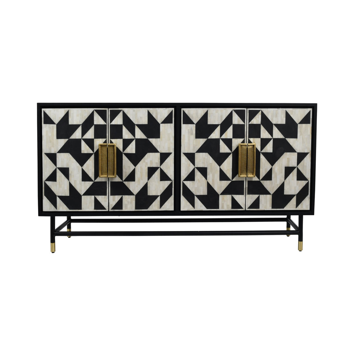 Wolseley 4-Door Buffet Sideboard - Black & Ivory