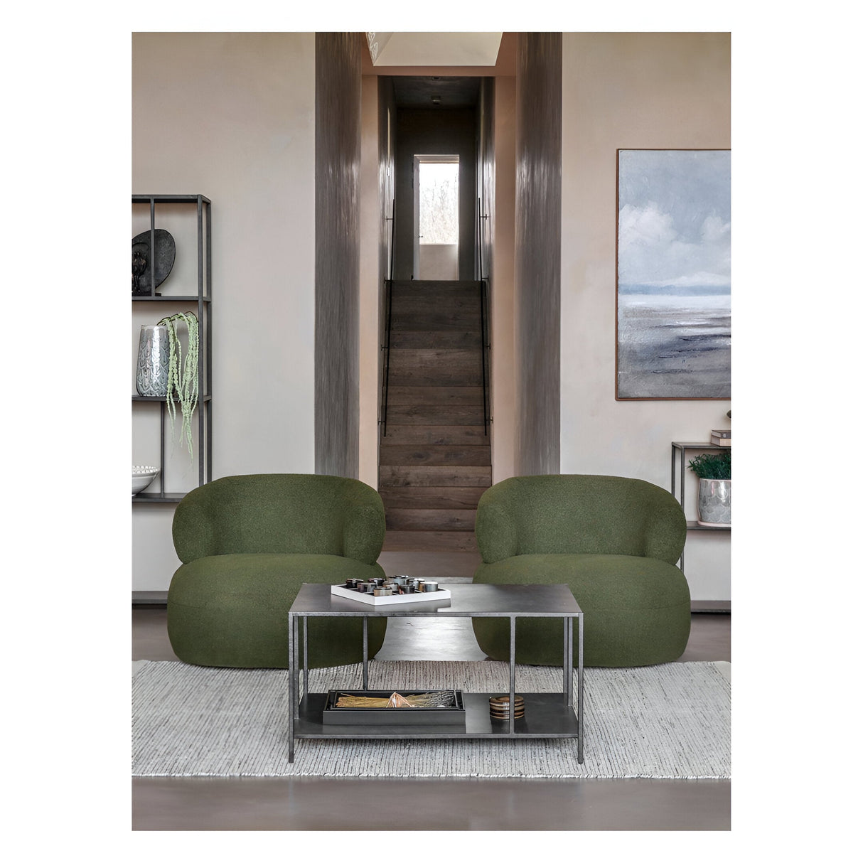 Luna Boucle Occasional Chair - Green