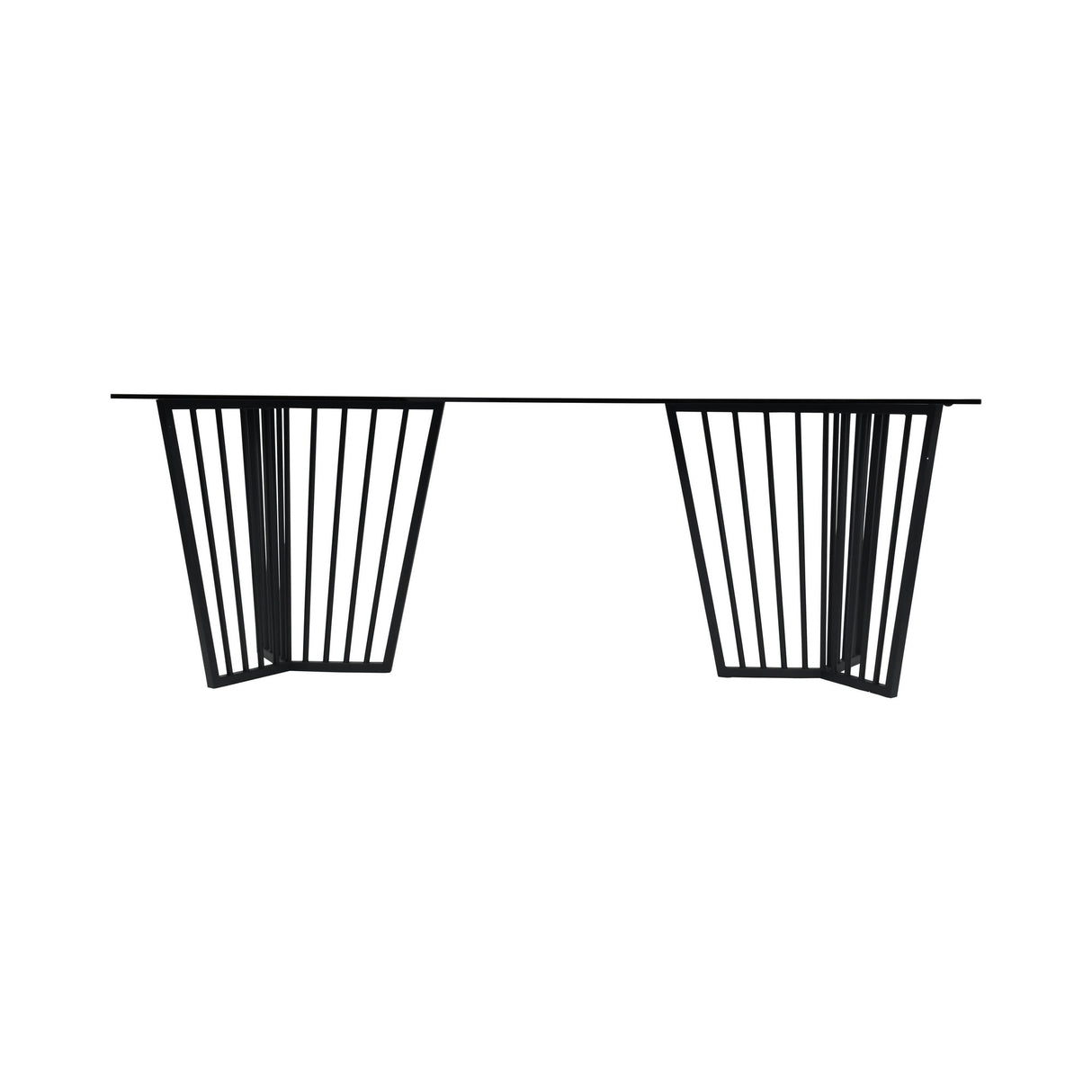 Abington Steel & Tinted Glass Dining Table - Black