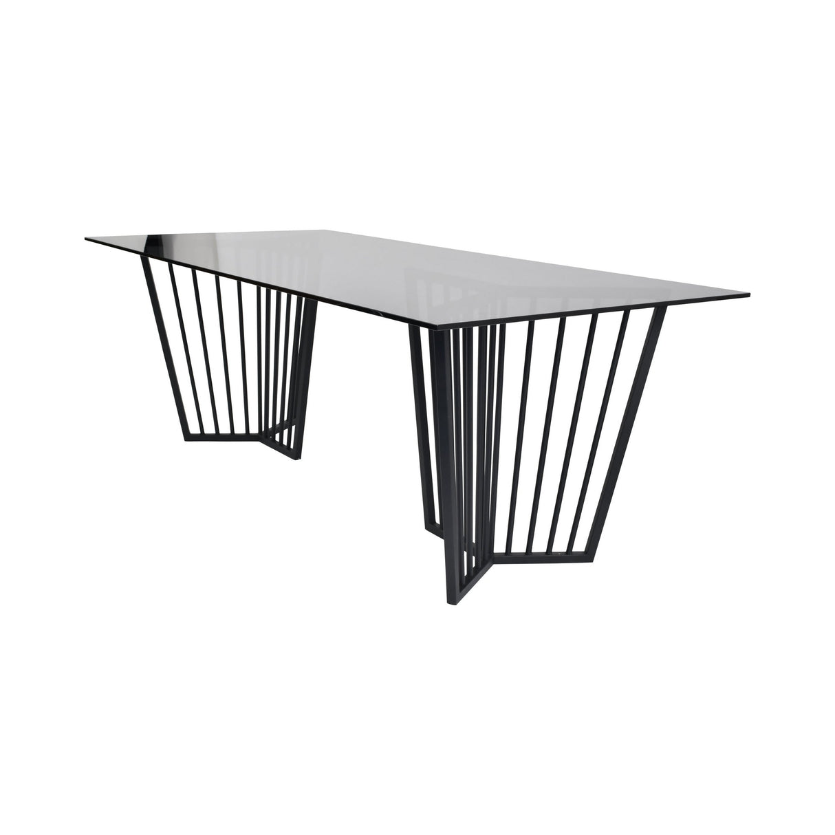 Abington Steel & Tinted Glass Dining Table - Black