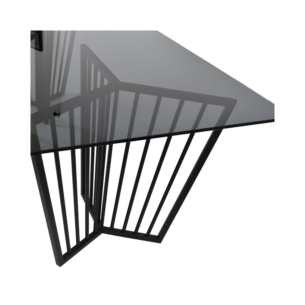 Abington Steel & Tinted Glass Dining Table - Black