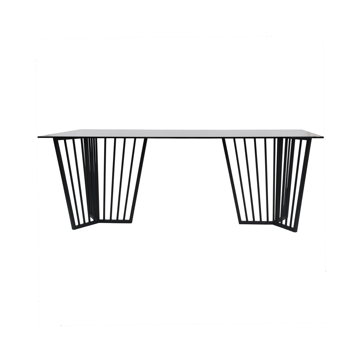Abington Steel & Tinted Glass Dining Table - Black