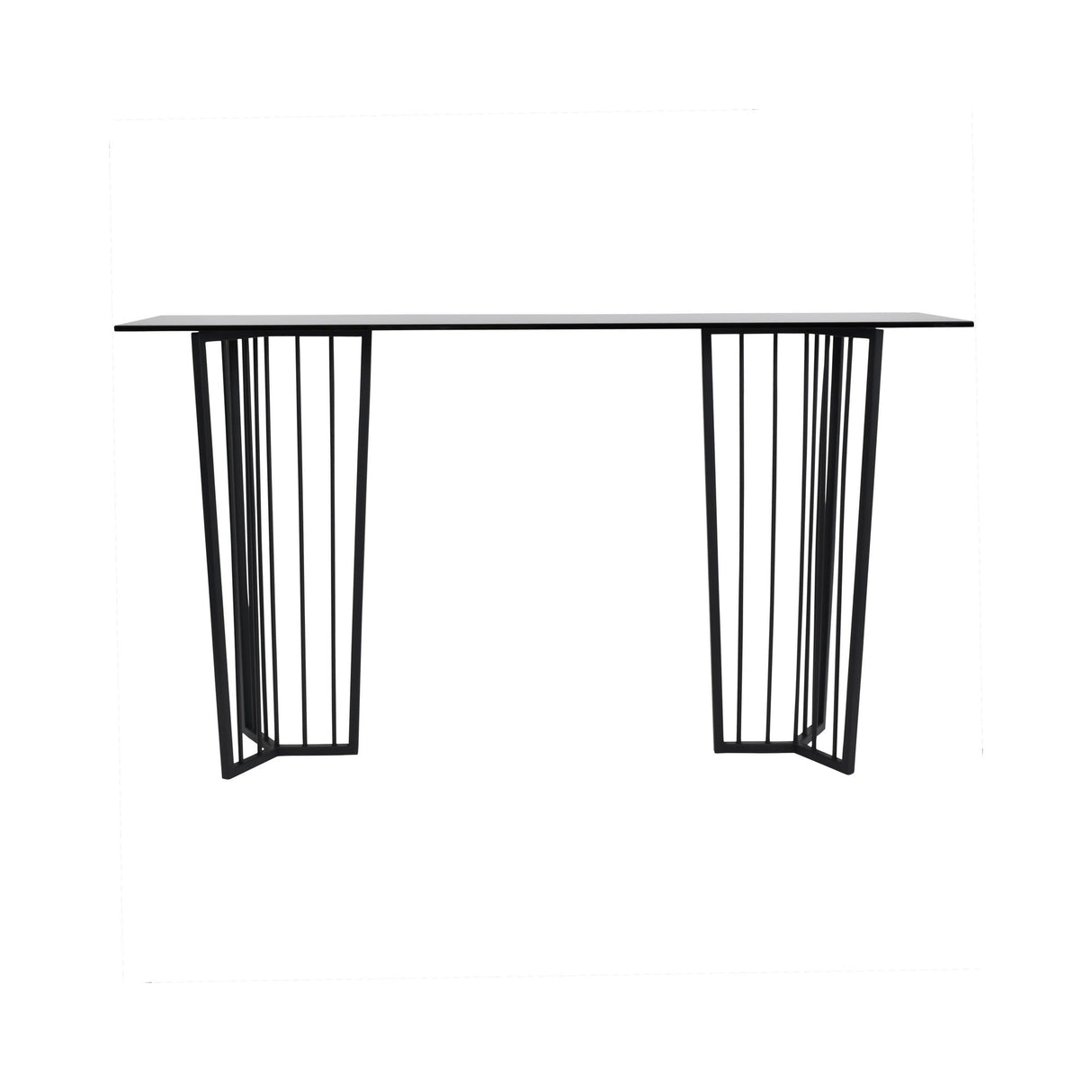 Abington Steel & Tinted Glass Console Table - Black
