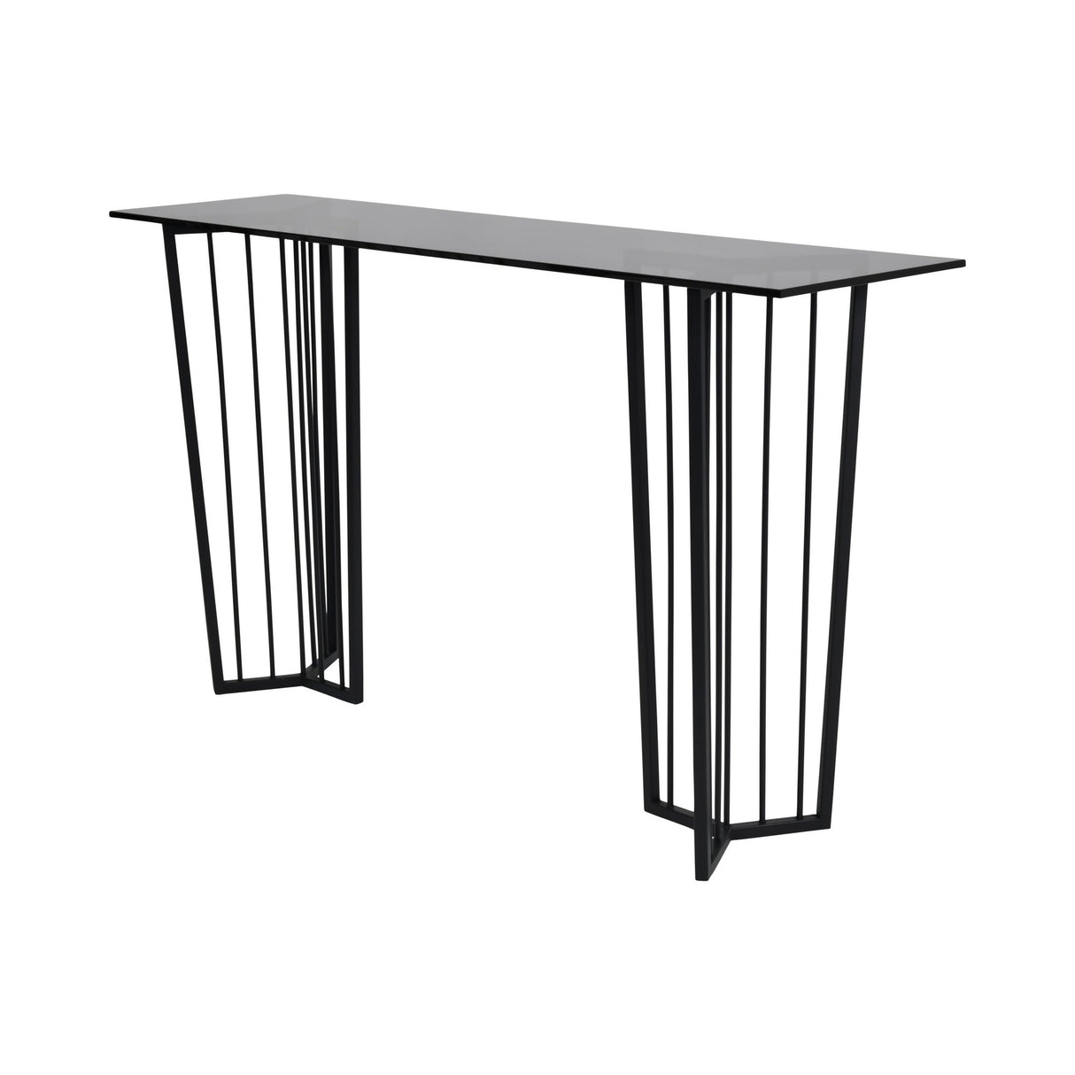 Abington Steel & Tinted Glass Console Table - Black