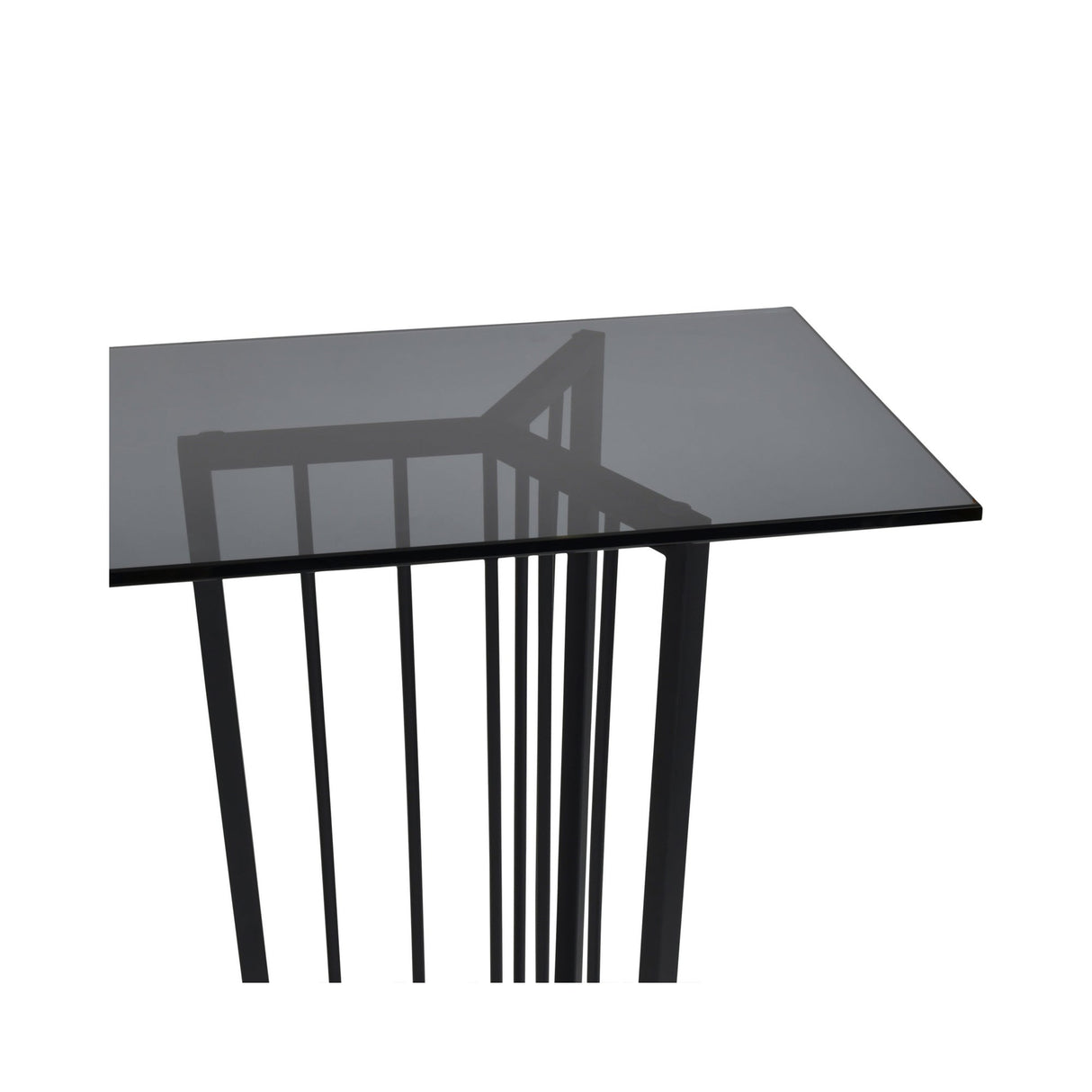 Abington Steel & Tinted Glass Console Table - Black