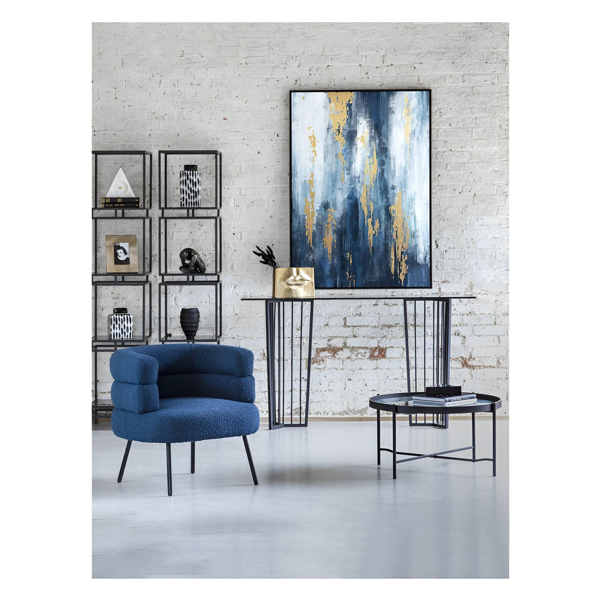 Abington Steel & Tinted Glass Console Table - Black