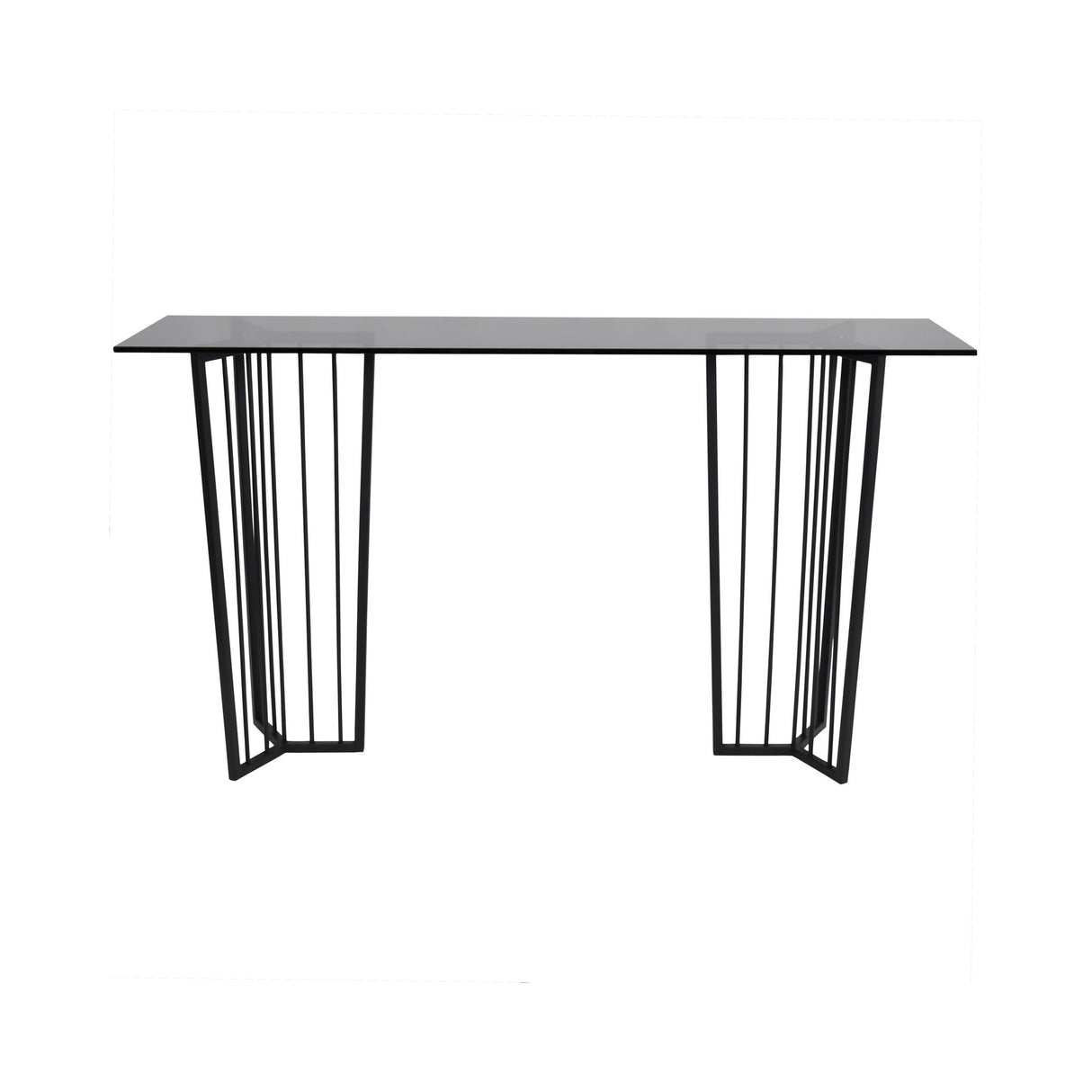 Abington Steel & Tinted Glass Console Table - Black