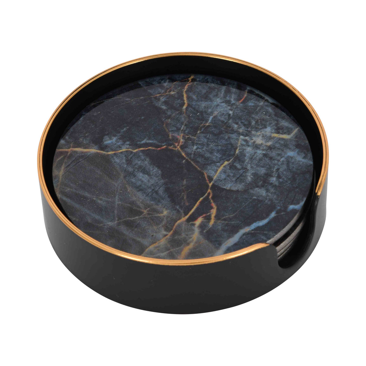Vesuvius Coasters Set of 4 - Black & Gold