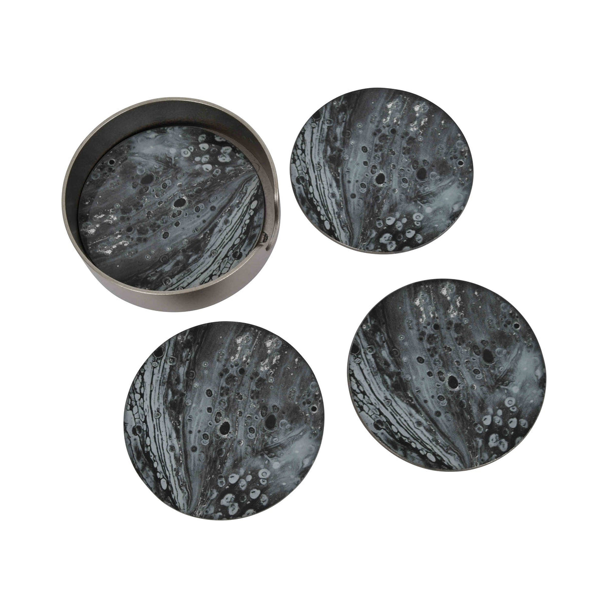 Monochrome Swirl Set of 4 Coasters