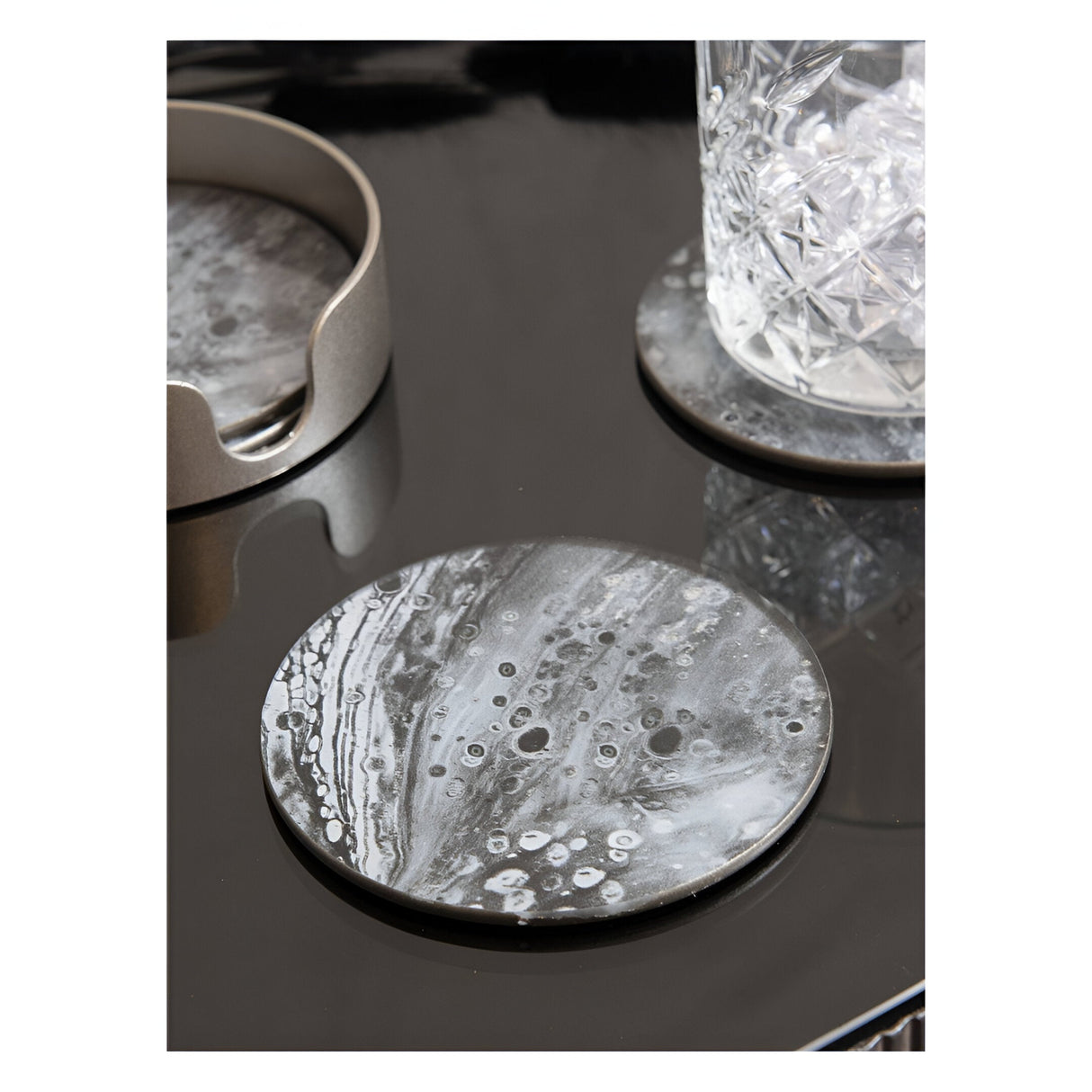 Monochrome Swirl Set of 4 Coasters