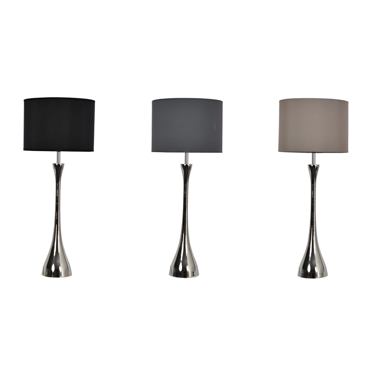 Lyra Nickel Table Lamp (Base Only) - Silver