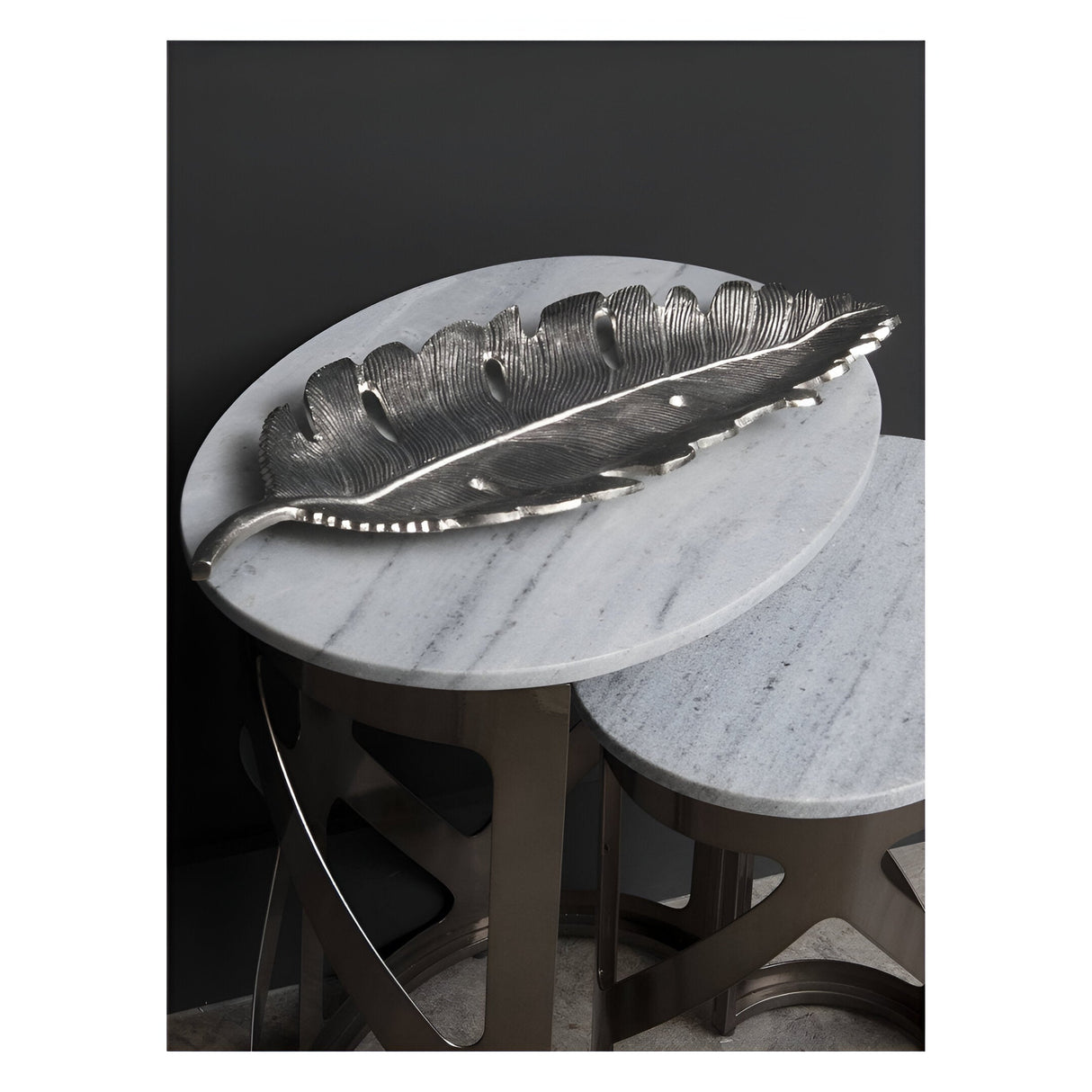 Large Feather Platter - Nickel