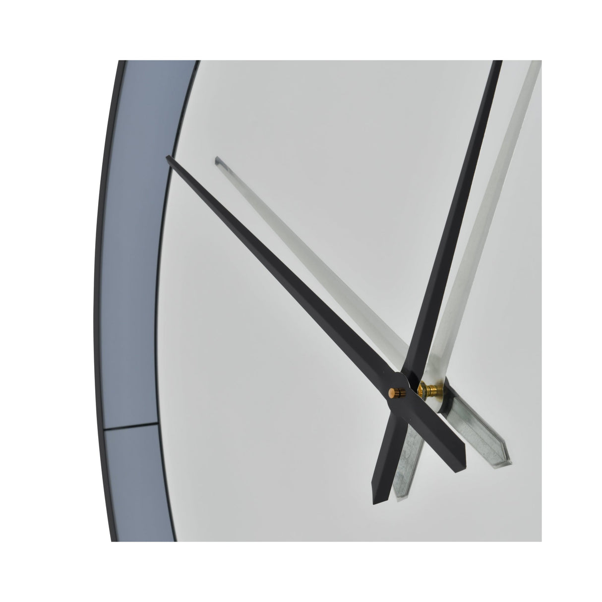 Two Tone Round Mirrored Wall Clock - Grey & Black