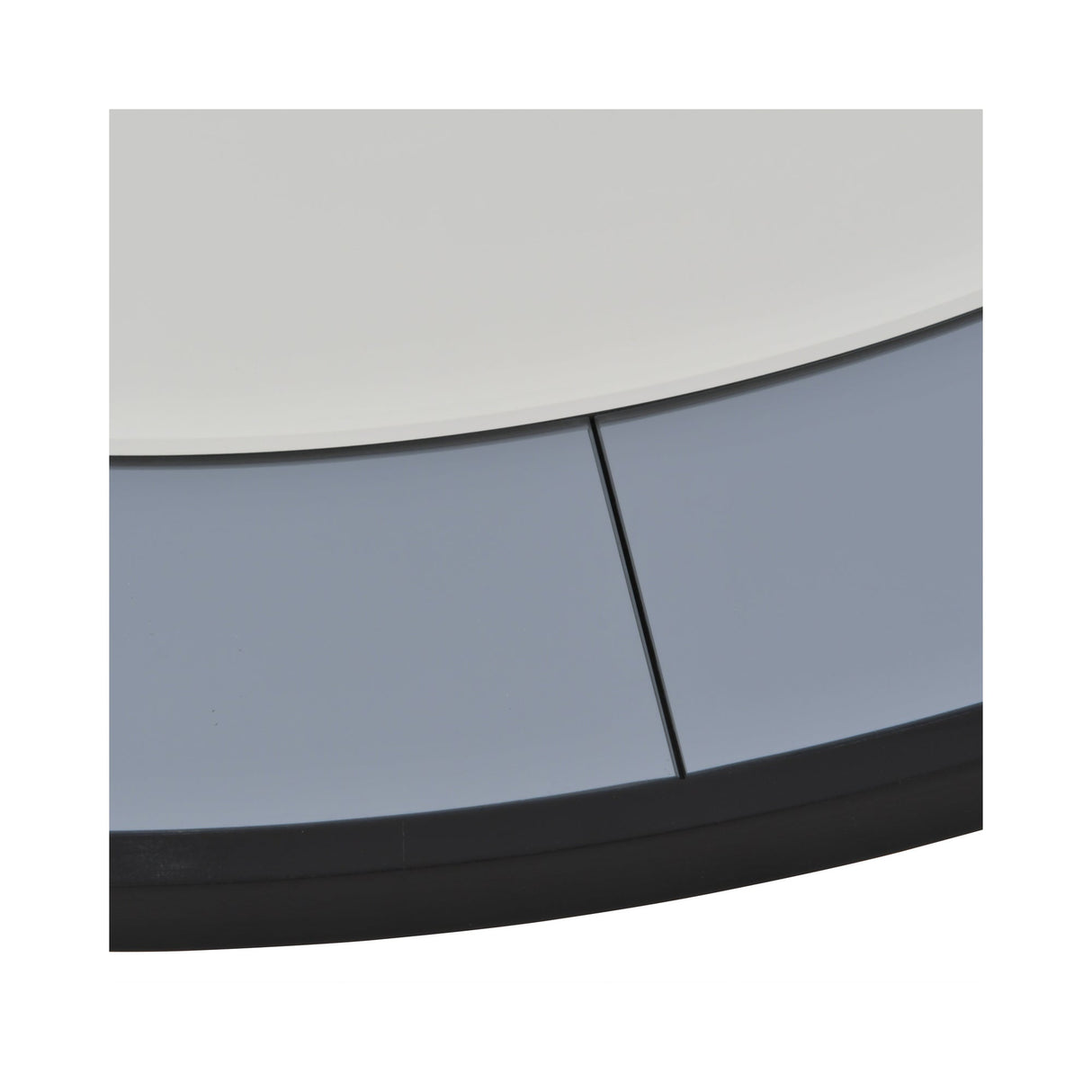 Two Tone Round Mirrored Wall Clock - Grey & Black