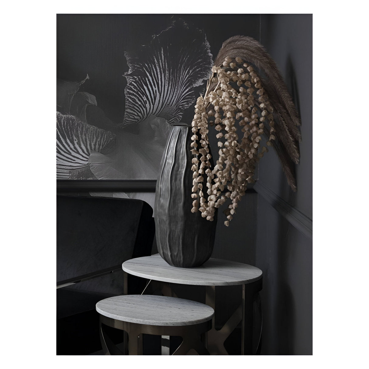 Pelham Tall Vase 50cm - Matt Black