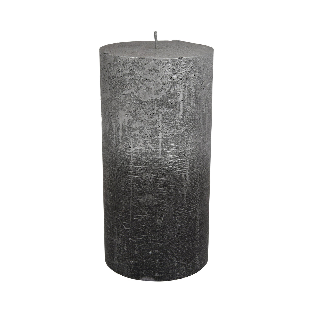 Libra Black & Silver Ombre Pillar Candle - 10x20cm