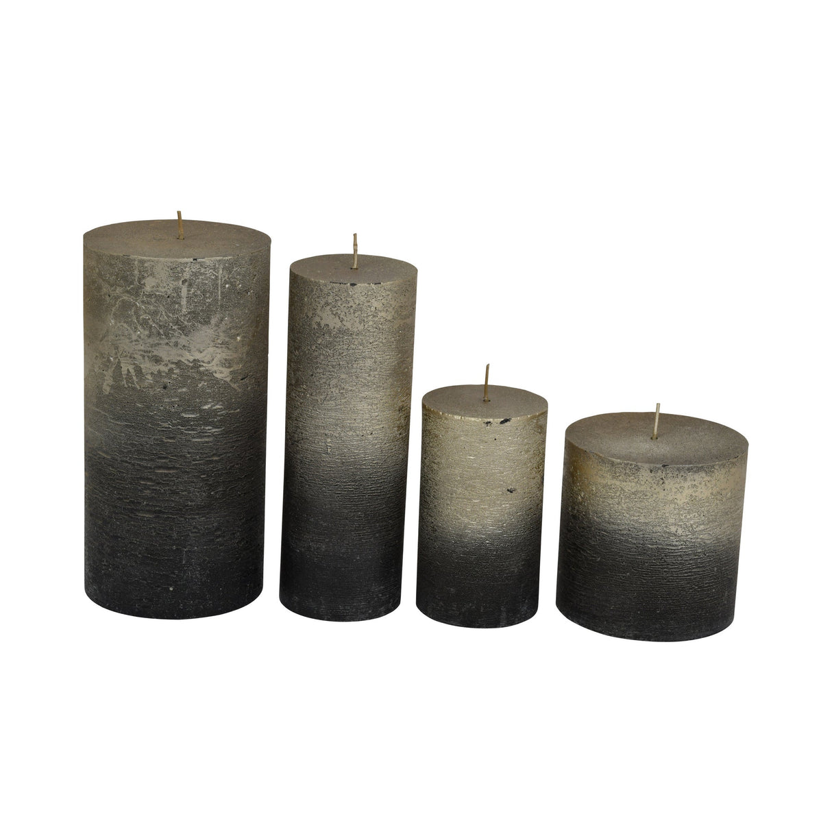 Libra Black & Gold Ombre Pillar Candle - 10x10cm