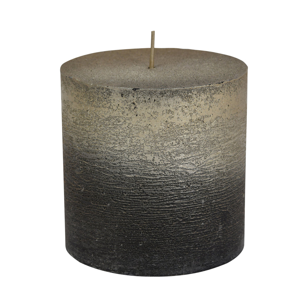 Libra Black & Gold Ombre Pillar Candle - 10x10cm