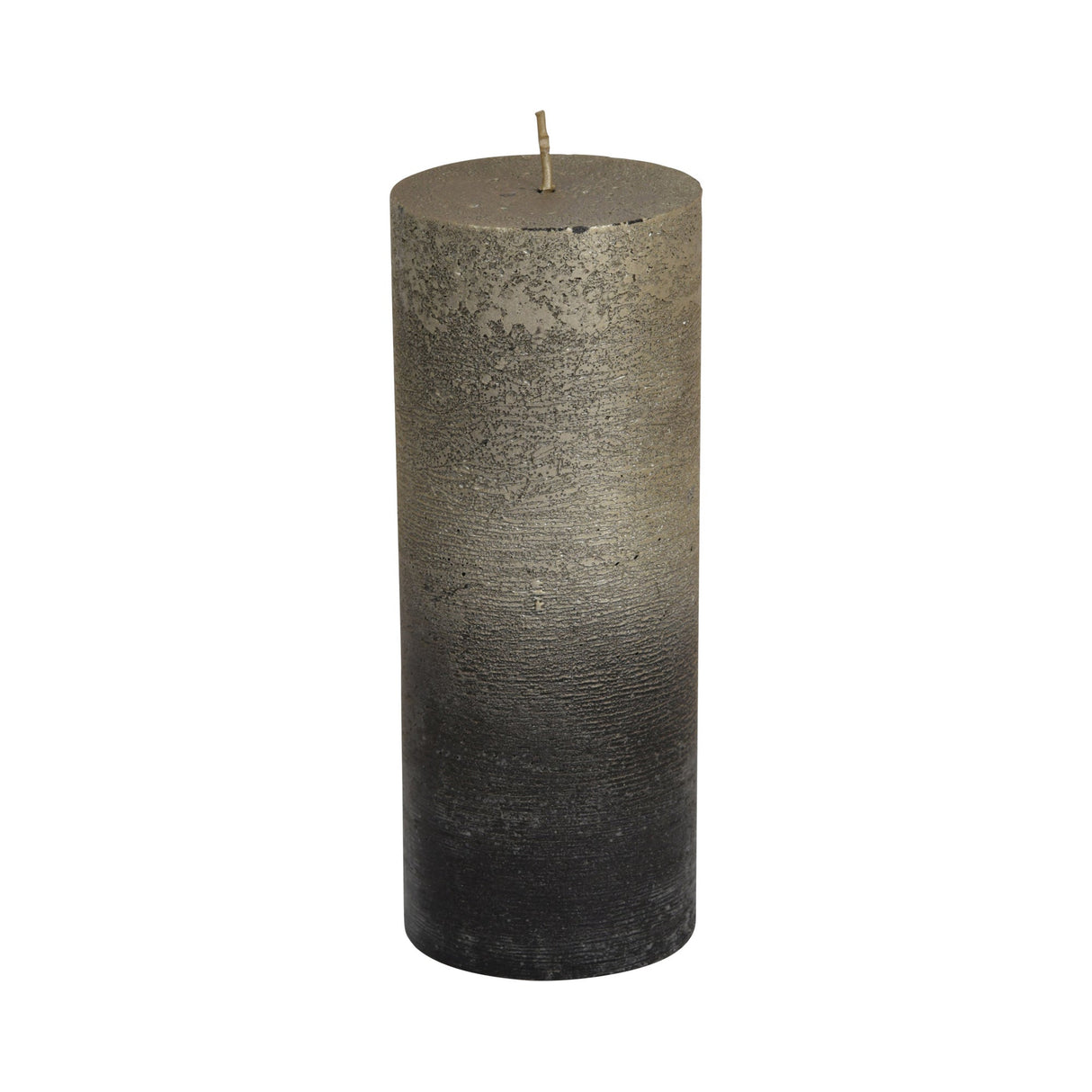 Libra Black & Gold Ombre Pillar Candle - 7x19cm