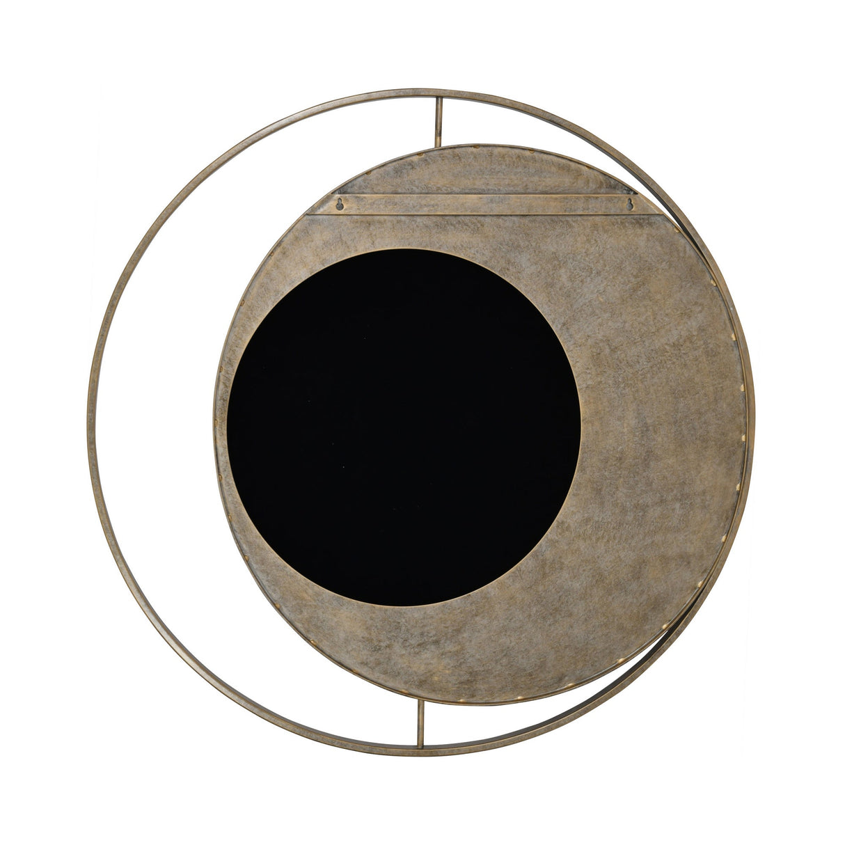 Concentric Circles Iron Wall Mirror Aged Gold - 100cm