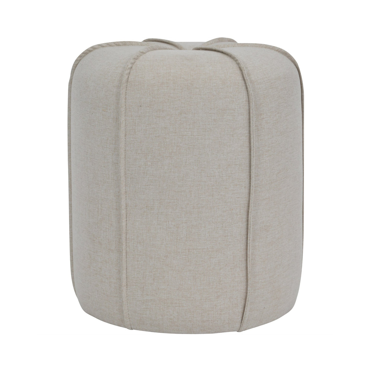 Seamed Fabric Button Stool - Oatmeal