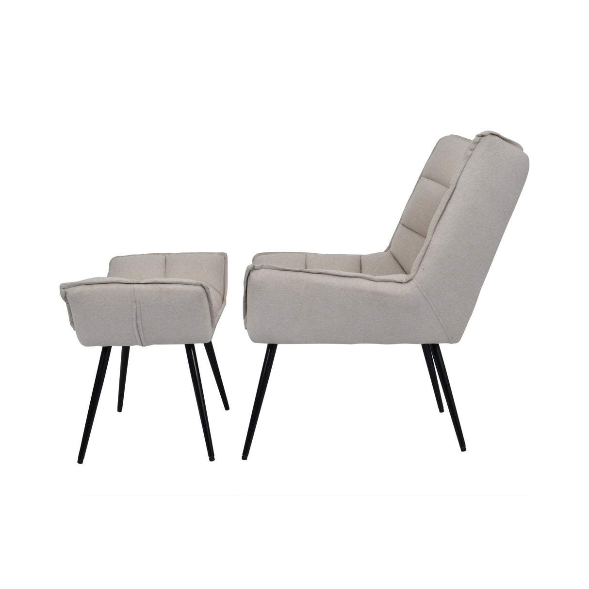 Chrishall Occasional Chair with Footstool - Oatmeal