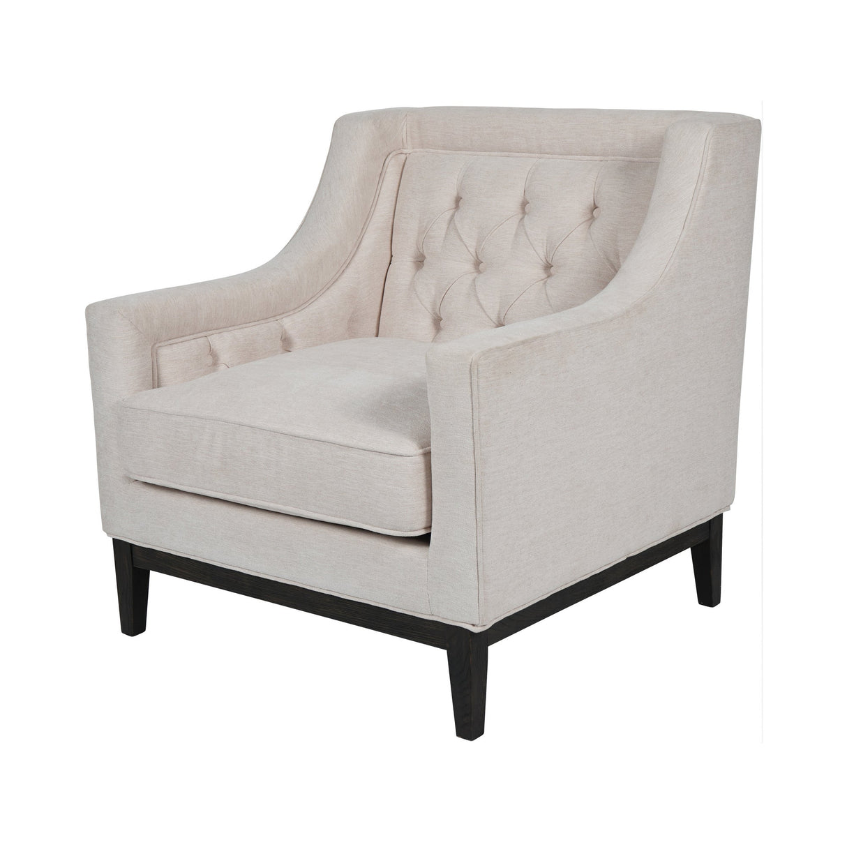 Theodore Buttoned Armchair - Ivory