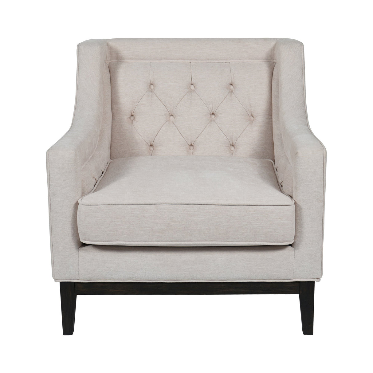 Theodore Buttoned Armchair - Ivory