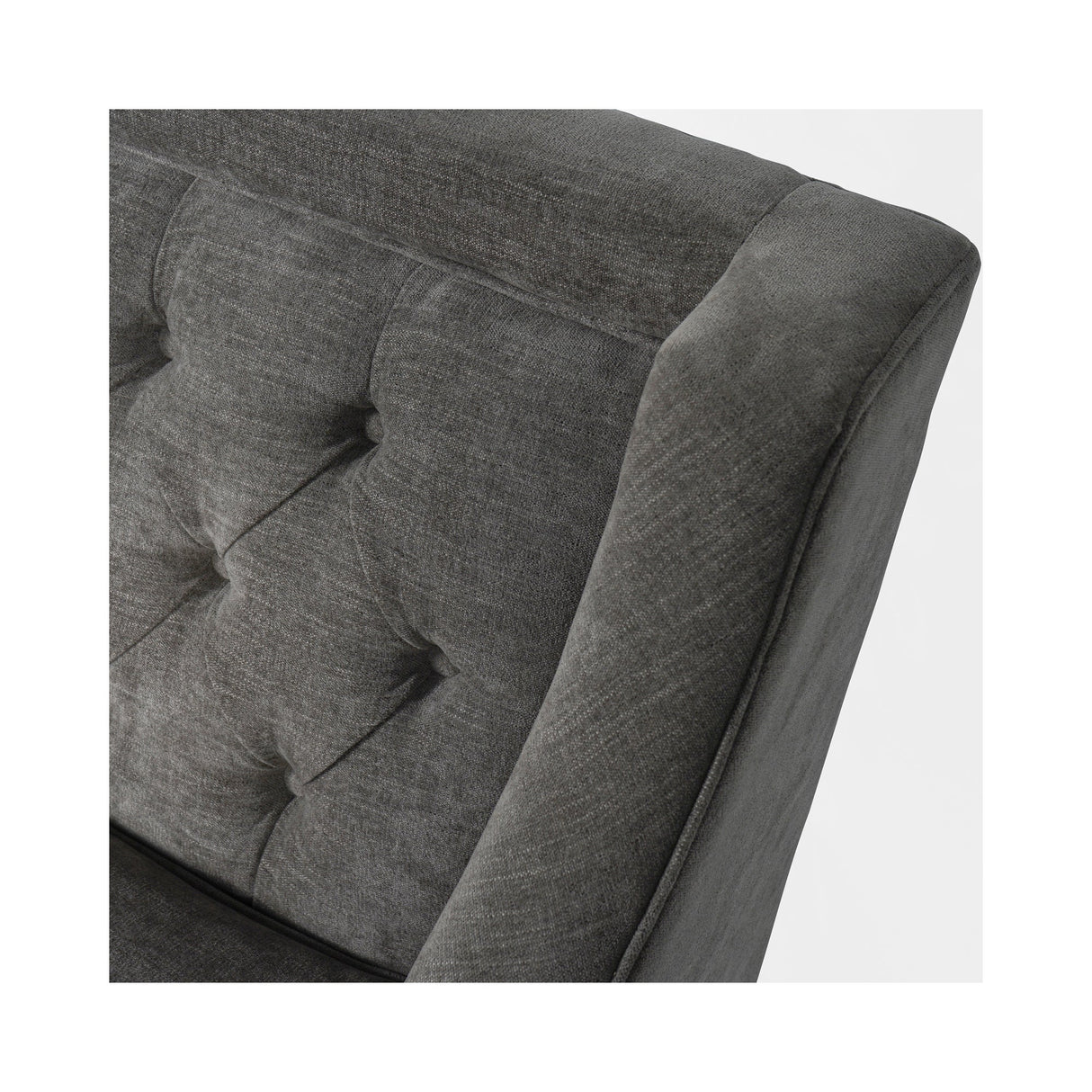 Theodore Buttoned Armchair - Warm Grey