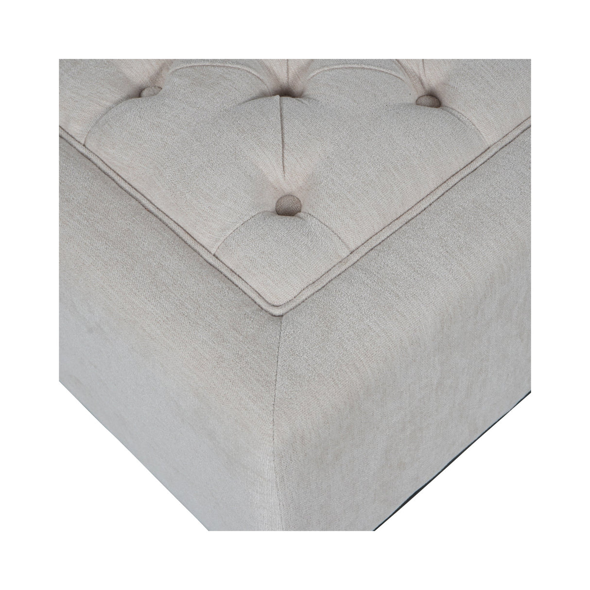 Theodore Buttoned Stool - Ivory