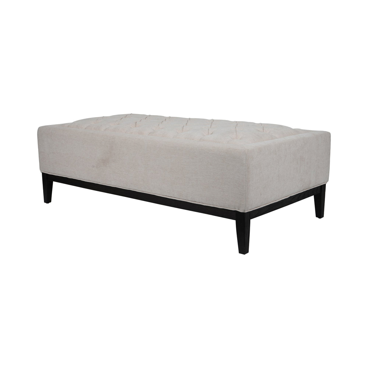 Theodore Buttoned XL Ottoman - Ivory