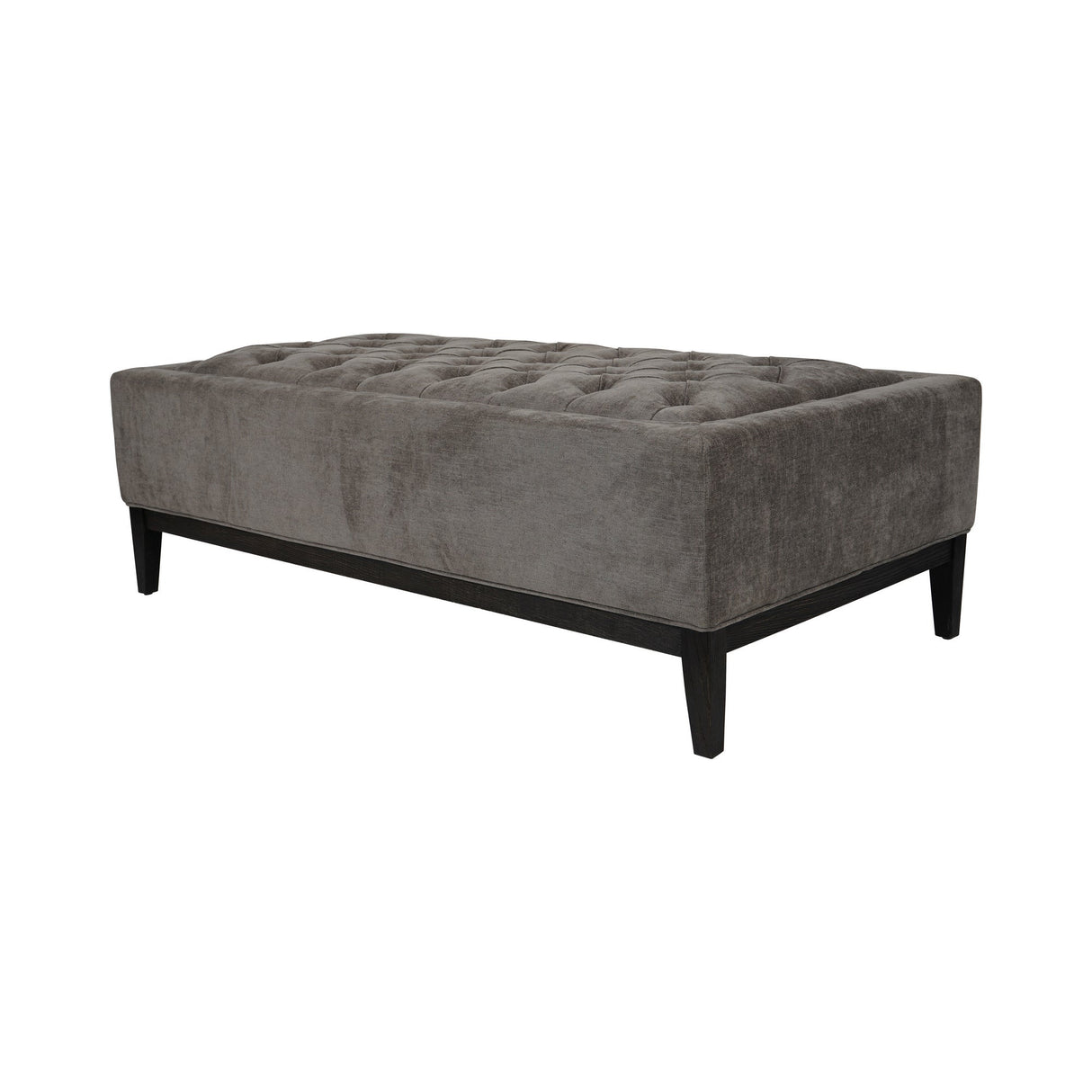 Theodore Buttoned XL Ottoman - Warm Grey