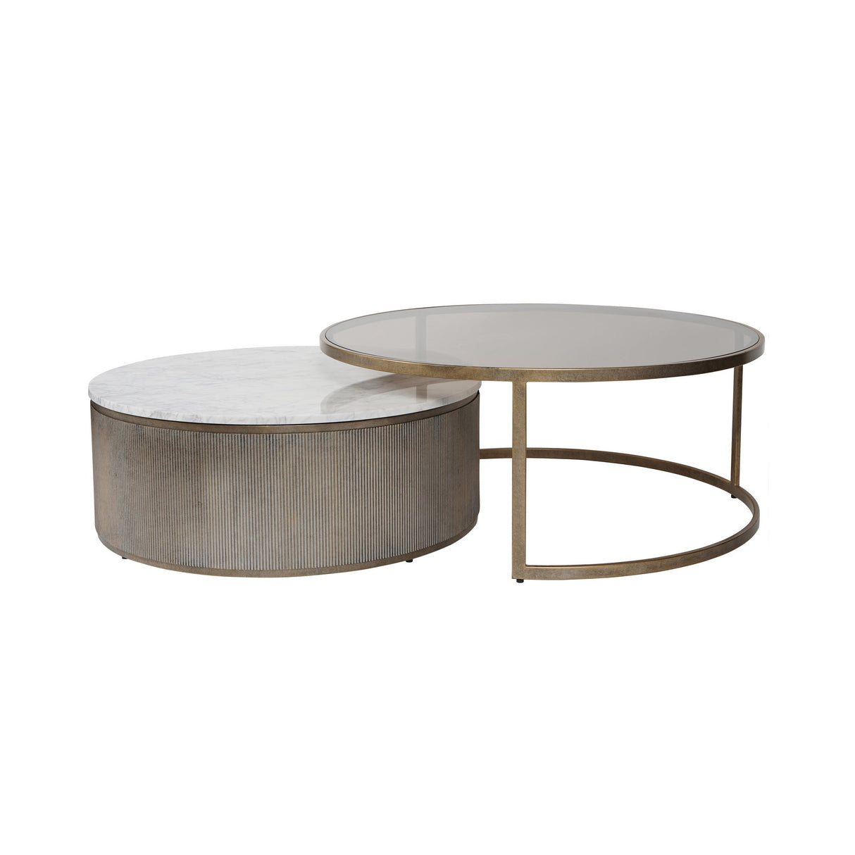 Belvedere Set of 2 Nesting Coffee Tables - Aged Gold