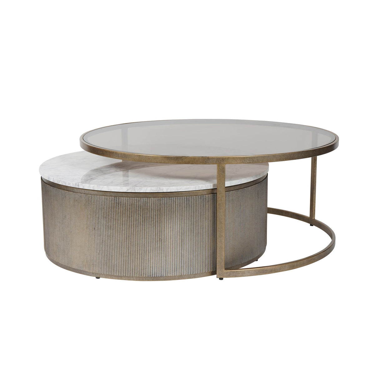 Belvedere Set of 2 Nesting Coffee Tables - Aged Gold