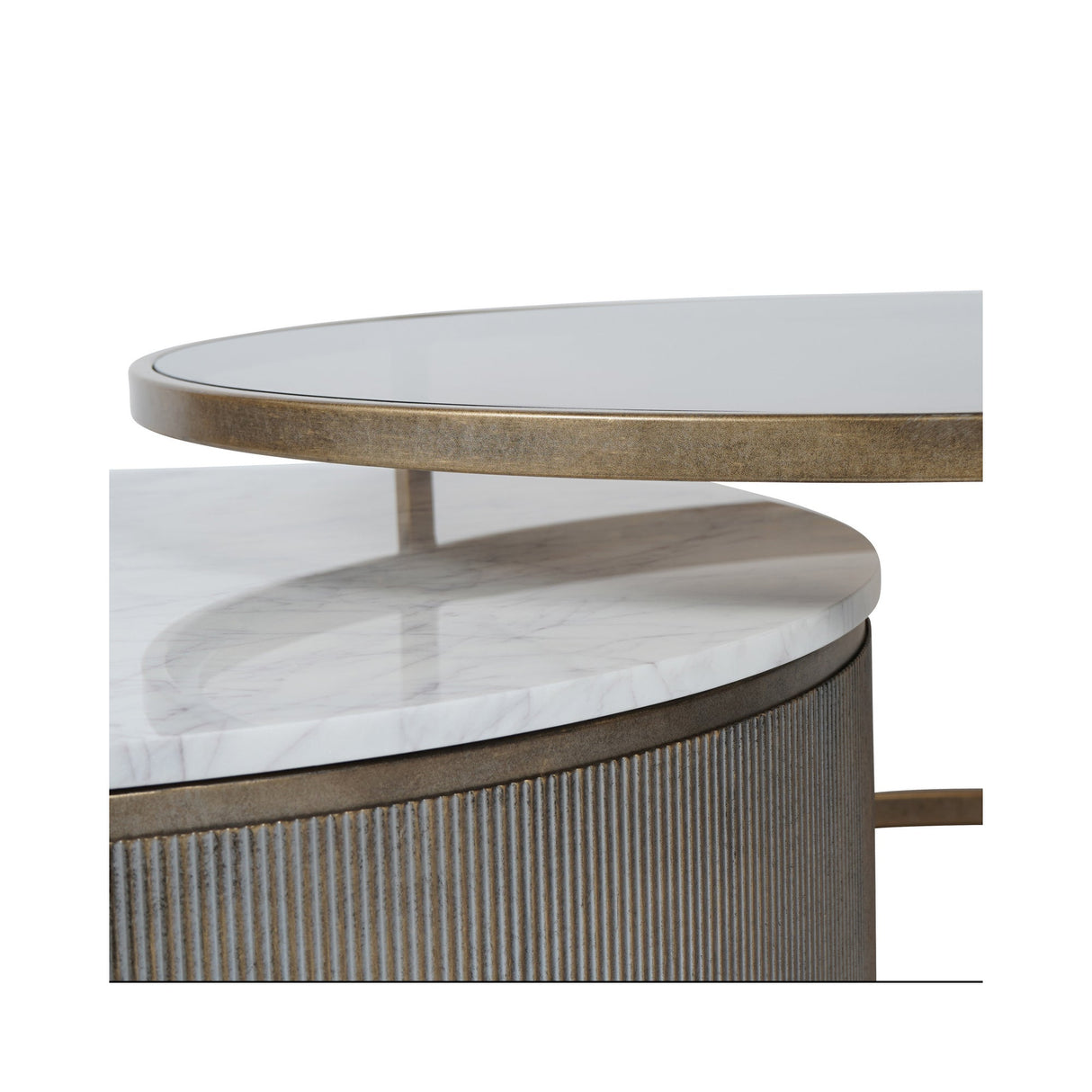 Belvedere Set of 2 Nesting Coffee Tables - Aged Gold