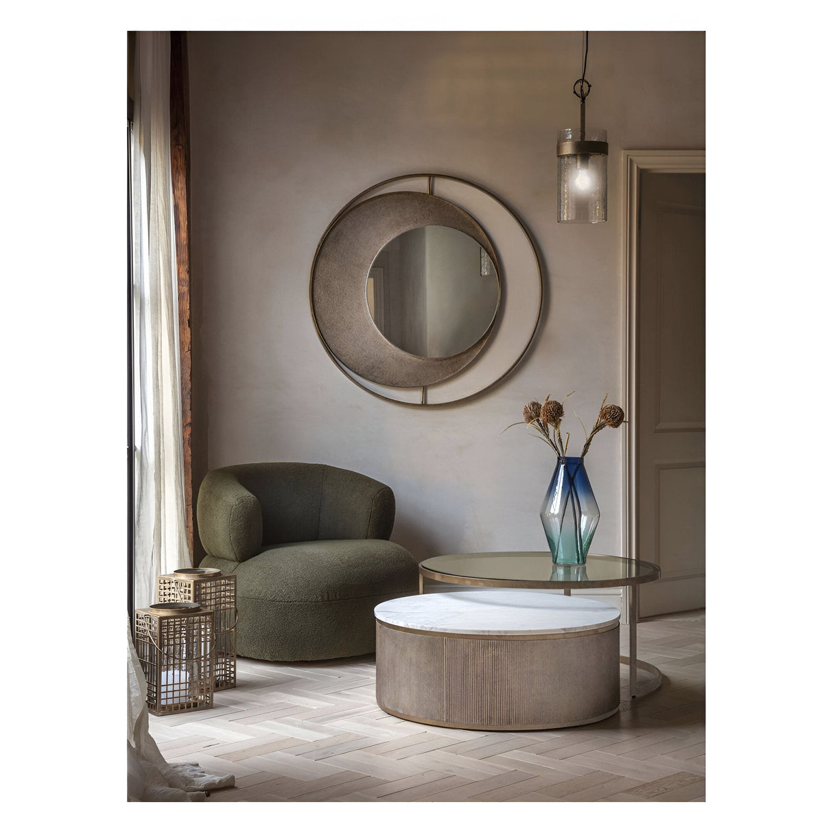 Belvedere Set of 2 Nesting Coffee Tables - Aged Gold