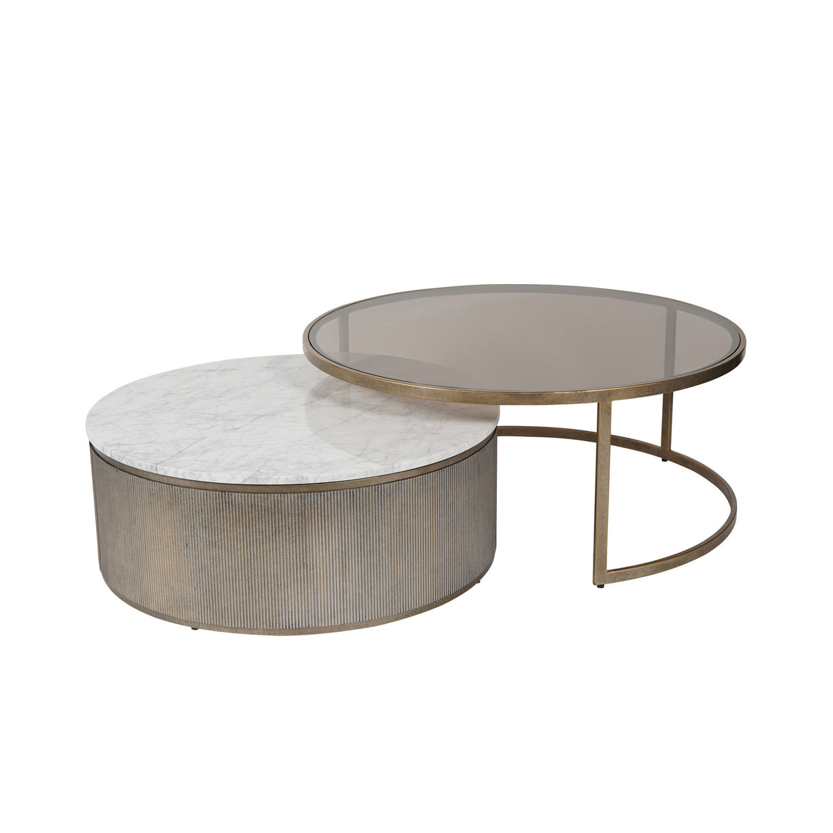 Belvedere Set of 2 Nesting Coffee Tables - Aged Gold